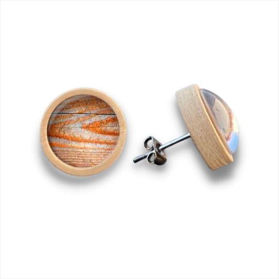 Holz - Holzohrstecker mit Motiv - wood stud - Holzohrringe - Holzdeko und mehr