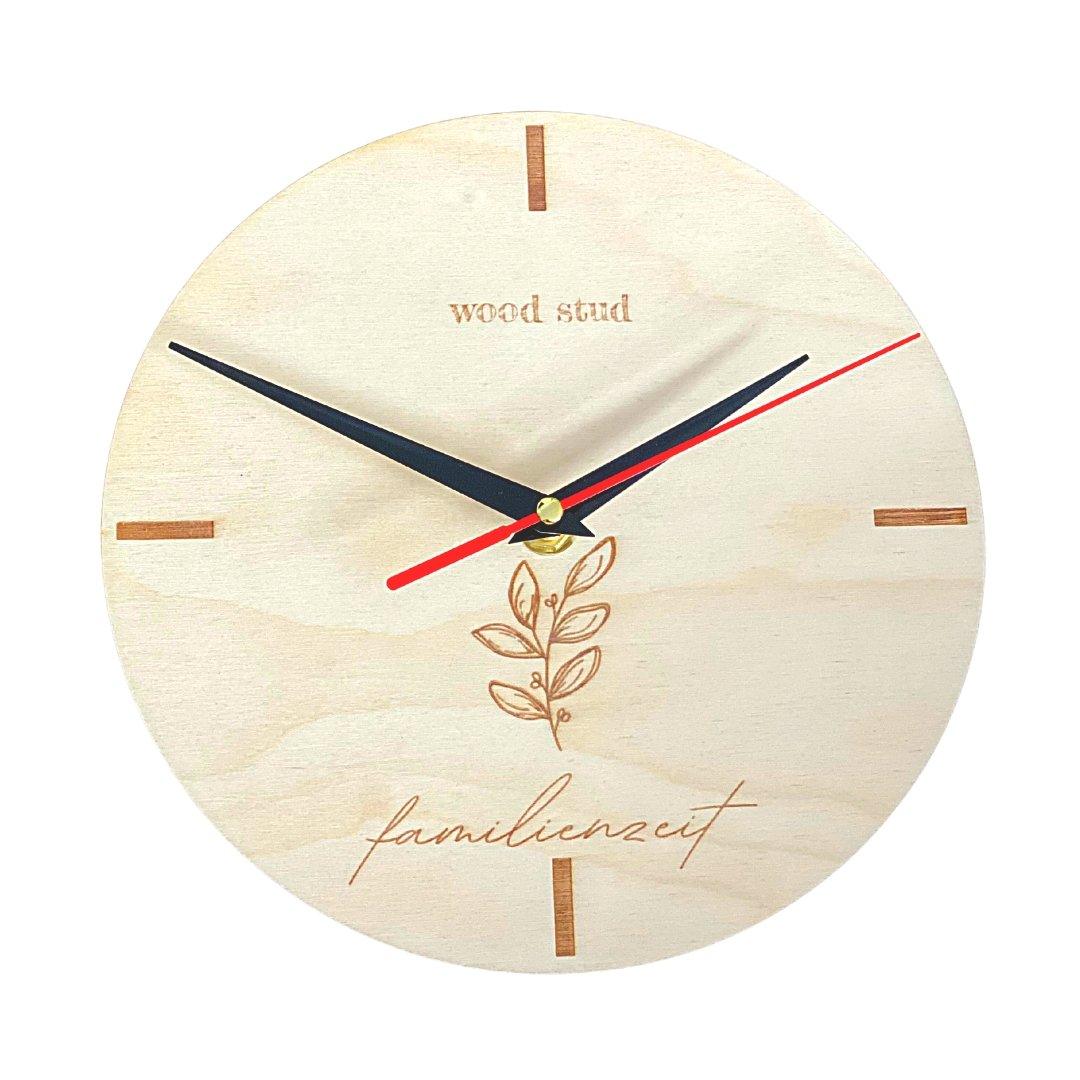 wood stud Holz Wanduhr Familienzeit wood stud