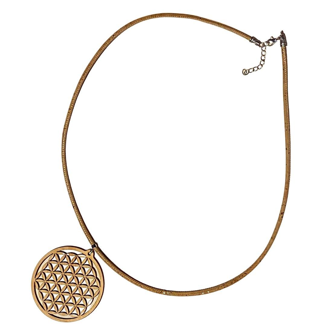wood stud Kette Blume des Lebens wood stud