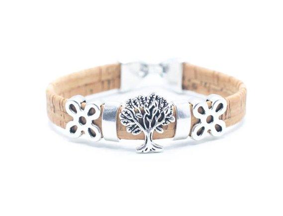 Kork Armband Baum, flach – Ansicht in naturfarbener Ausführung