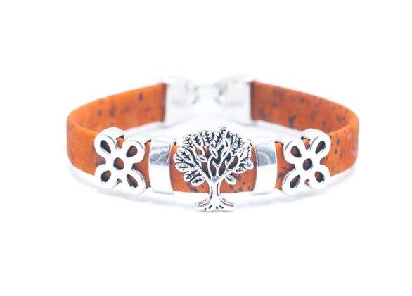 Kork Armband Baum, flach – Ansicht in orangefarbener Ausführung