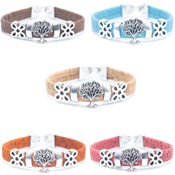 Kork Armband Baum, flach – Übersicht mehrerer Farbvarianten
