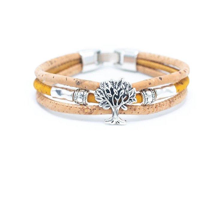 Kork Armband Baum, ungeflochten - wood stud - Holzohrringe - Holzdeko und mehr