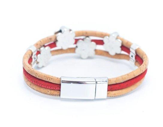 Kork Armband Blütentraum – Rückansicht mit Verschluss