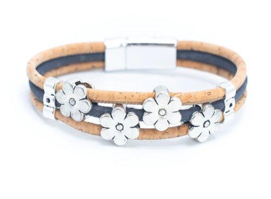 Kork Armband Blütentraum – Ansicht in dunkler Ausführung