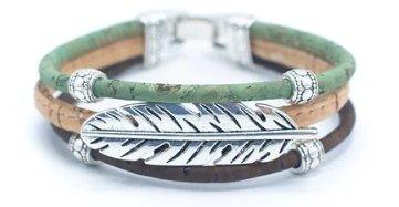 Kork Armband Feder – Seitliche Detailansicht