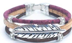 Kork Armband Feder – Seitliche Detailansicht
