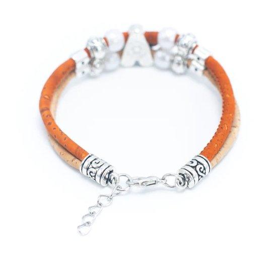 Kork Armband Kirschblüte: Rückansicht mit Verschlusskette.