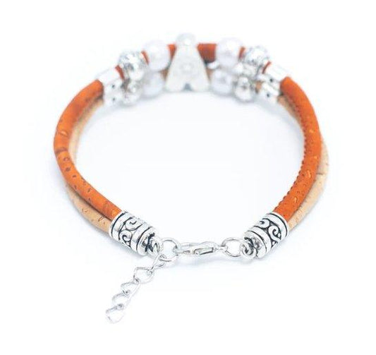 Kork Armband Kirschblüte - wood stud - Holzohrringe - Holzdeko und mehr