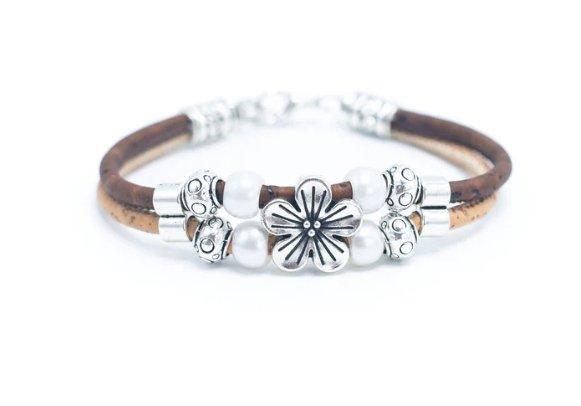 Kork Armband Kirschblüte: braune Ausführung.