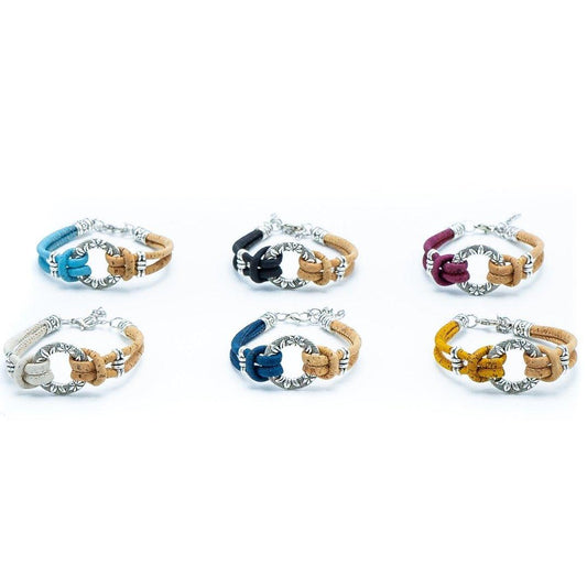 Kork Armband Kreis - wood stud - Holzohrringe - Holzdeko und mehr