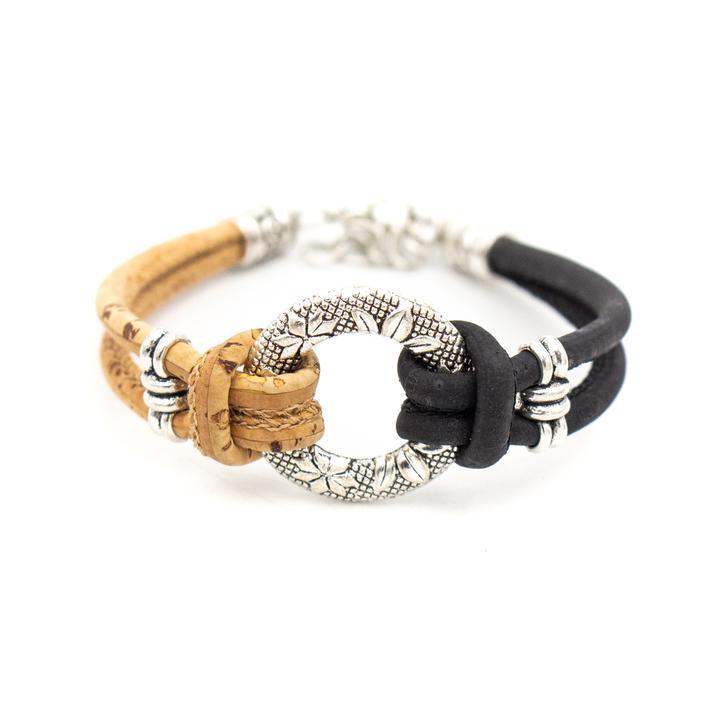 Kork Armband Kreis: schwarze Ausführung.