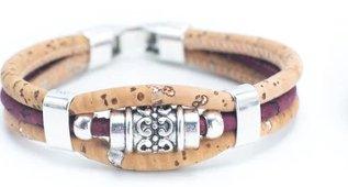 Kork Armband Maya - wood stud - Holzohrringe - Holzdeko und mehr