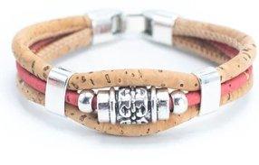 Kork Armband Maya: rote Ausführung.