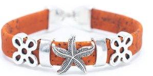 Kork Armband Seestern – Ansicht in orangefarbener Ausführung