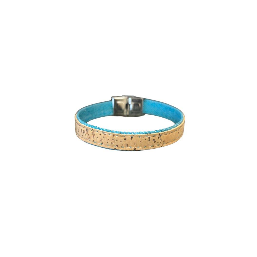 Kork Armband Stil- und Stoffmix – Ansicht der Bänder und Schmuckelemente