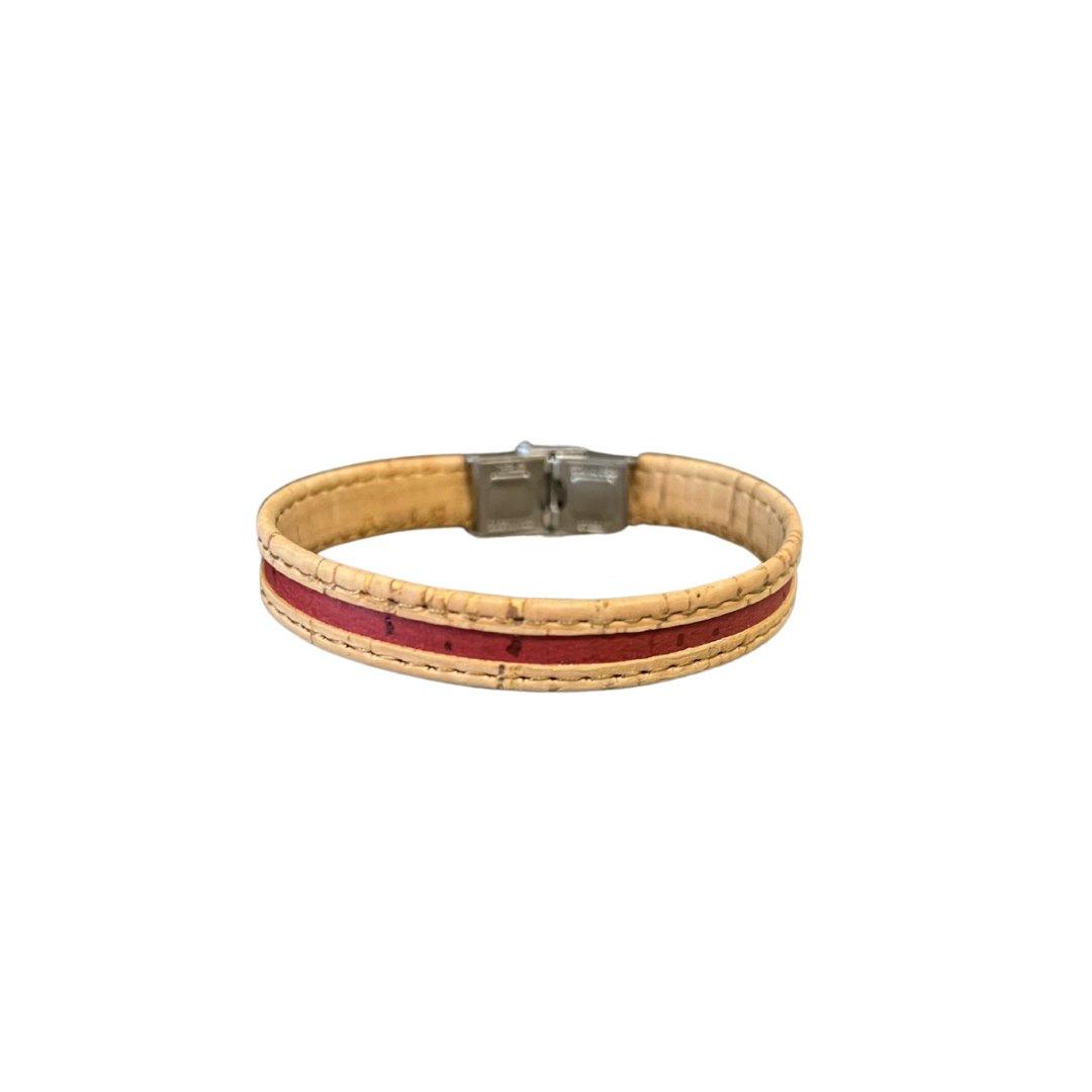Kork Armband Stil- und Stoffmix – Ansicht der Bänder und Schmuckelemente