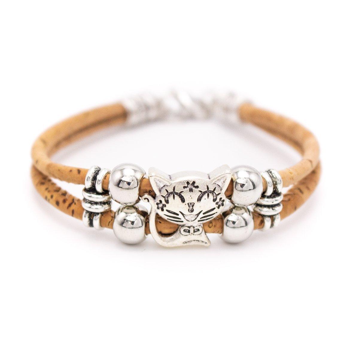 Kork Armband Tiermotive natur - wood stud - Holzohrringe - Holzdeko und mehr