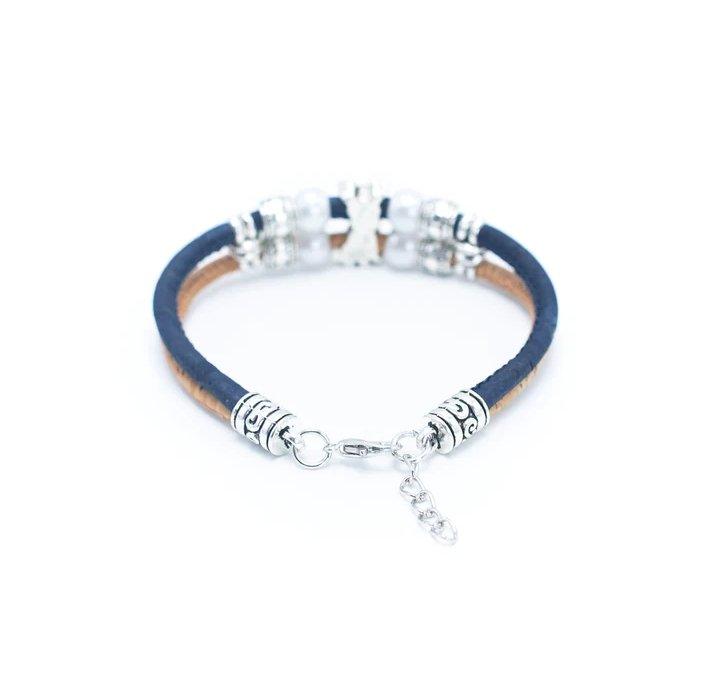 Kork Armband Tiermotive - Hund bunt - wood stud - Holzohrringe - Holzdeko und mehr