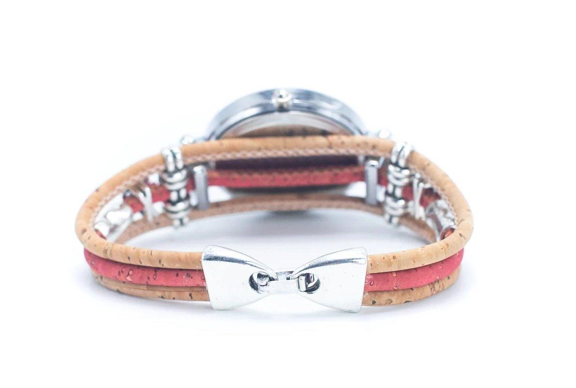 Kork Armbanduhr - dezent - schmal - 3 Reiher - wood stud - Holzohrringe - Holzdeko und mehr