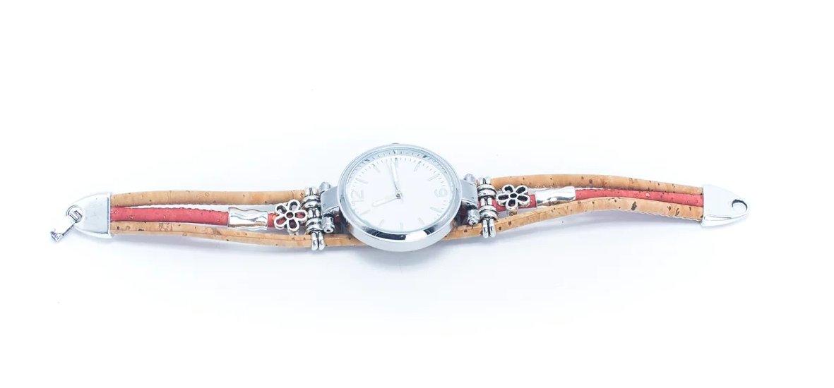 Kork Armbanduhr - dezent - schmal - 3 Reiher - wood stud - Holzohrringe - Holzdeko und mehr