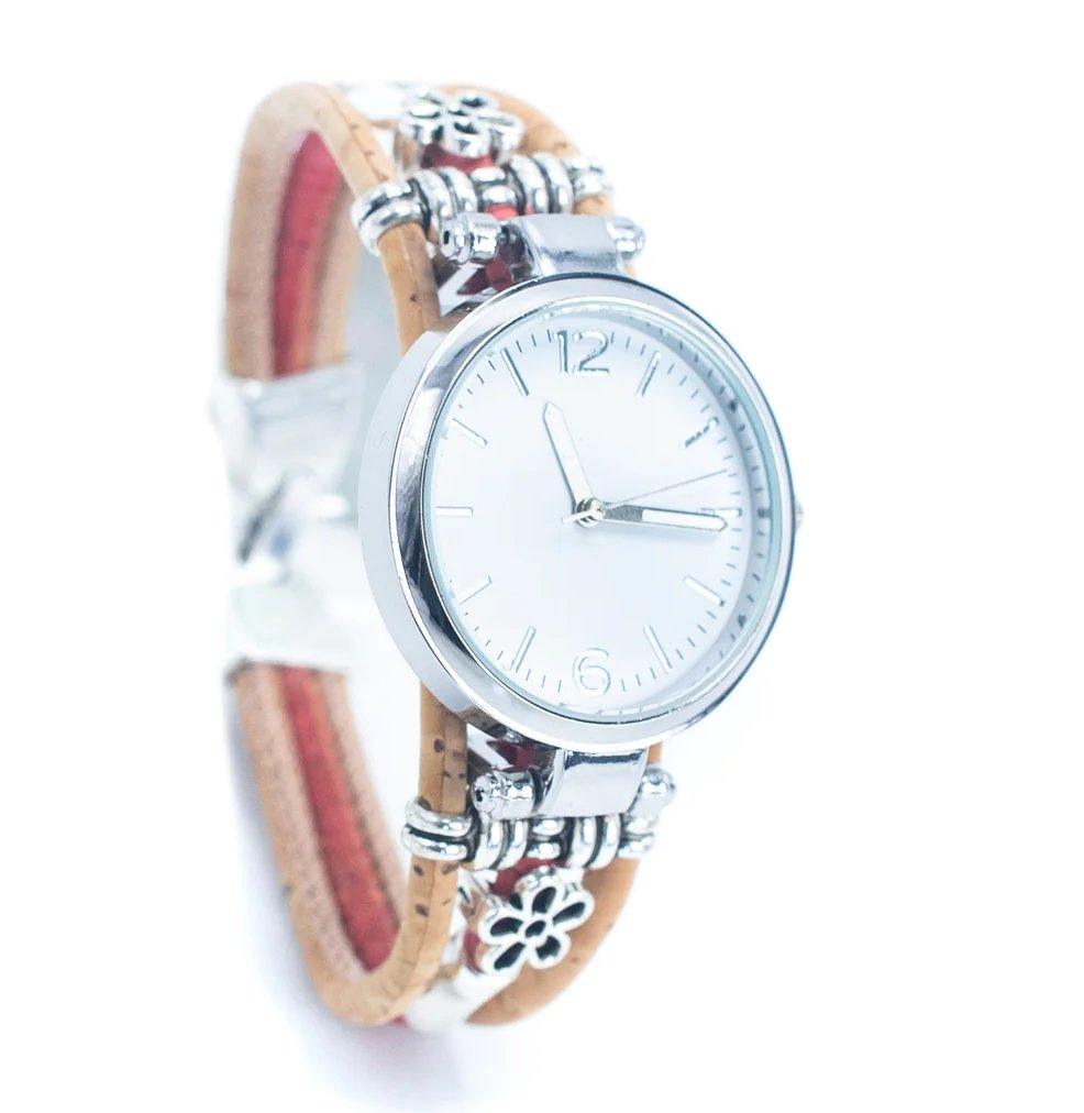 Kork Armbanduhr - dezent - schmal - 3 Reiher - wood stud - Holzohrringe - Holzdeko und mehr