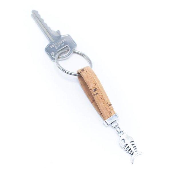 Kork Schlüsselanhänger Fisch - wood stud - Holzohrringe - Holzdeko und mehr