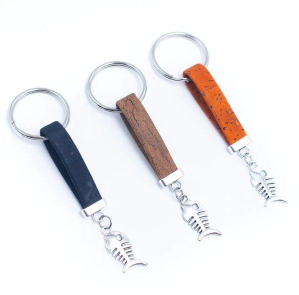 Kork Schlüsselanhänger Fisch - wood stud - Holzohrringe - Holzdeko und mehr