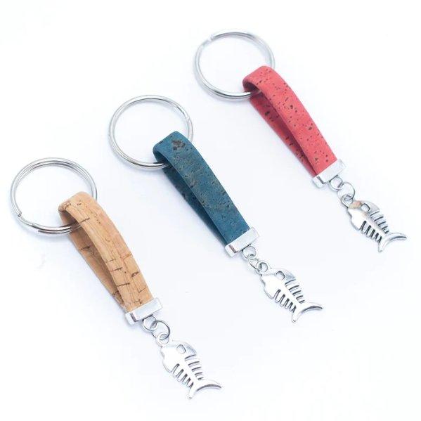 Kork Schlüsselanhänger Fisch - wood stud - Holzohrringe - Holzdeko und mehr