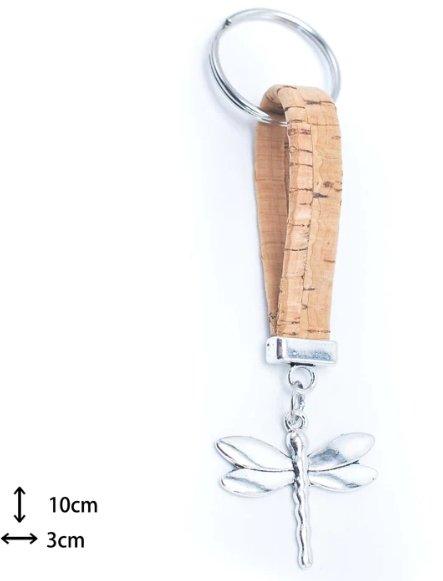 Kork Schlüsselanhänger Libelle - wood stud - Holzohrringe - Holzdeko und mehr