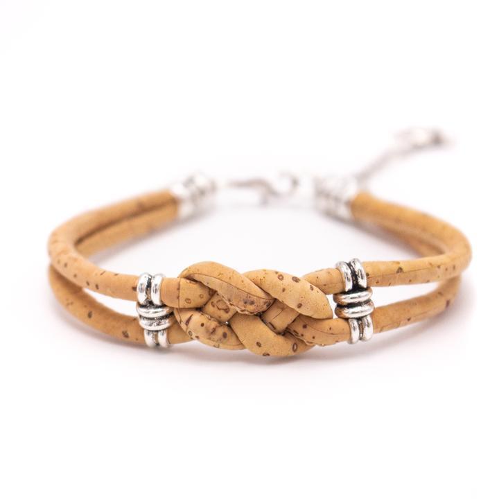 Kork Armband Knoten – Ansicht in naturfarbener Ausführung
