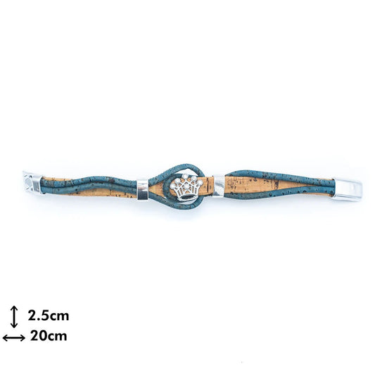 wood stud Kork Armband Krone wood stud