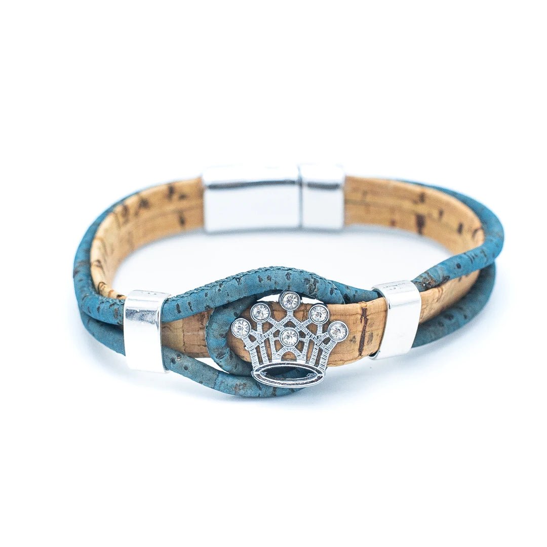 wood stud Kork Armband Krone wood stud