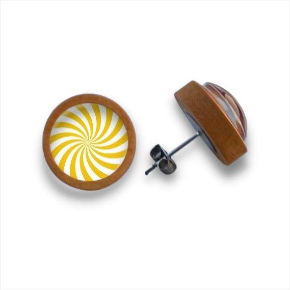 Lollipop - Holzohrstecker mit Motiv - wood stud - Holzohrringe - Holzdeko und mehr