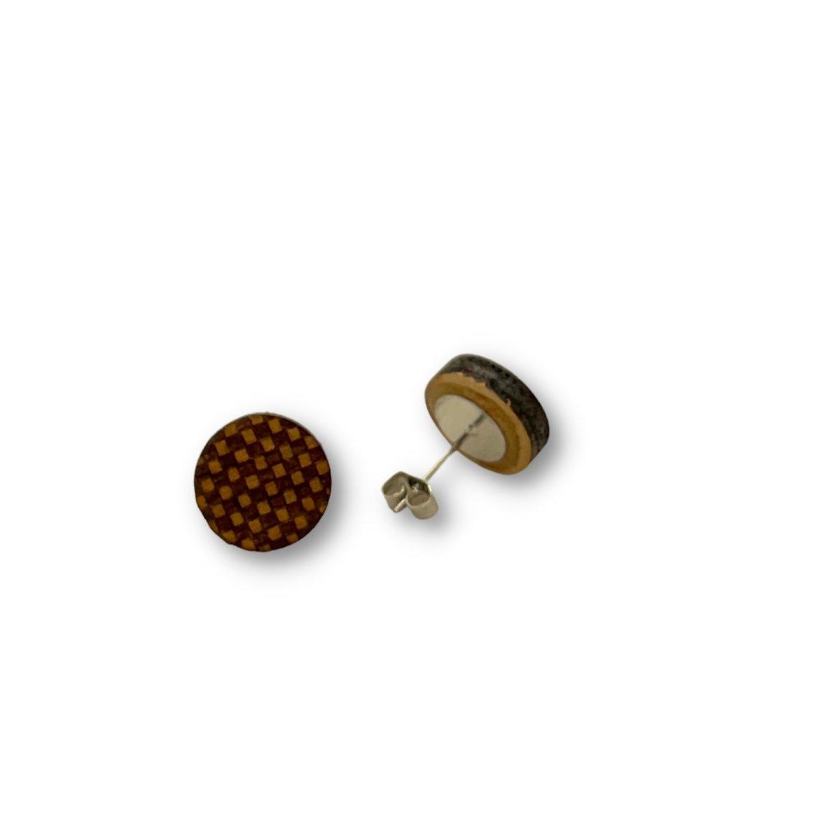 Schachbrett - Holzohrstecker - Kirsche - Mahagoni - Nuss - wood stud - Holzohrringe - Holzdeko und mehr