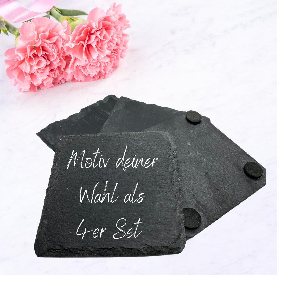 Schiefer Untersetzer für Mama - wood stud - Holzohrringe - Holzdeko und mehr