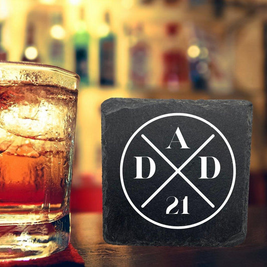 Schiefer Untersetzer für Papa - wood stud - Holzohrringe - Holzdeko und mehr