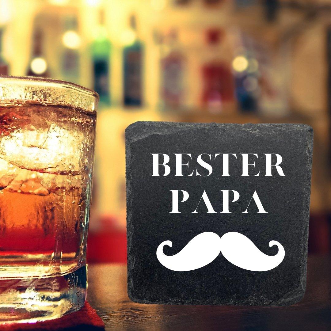Schiefer Untersetzer für Papa - wood stud - Holzohrringe - Holzdeko und mehr