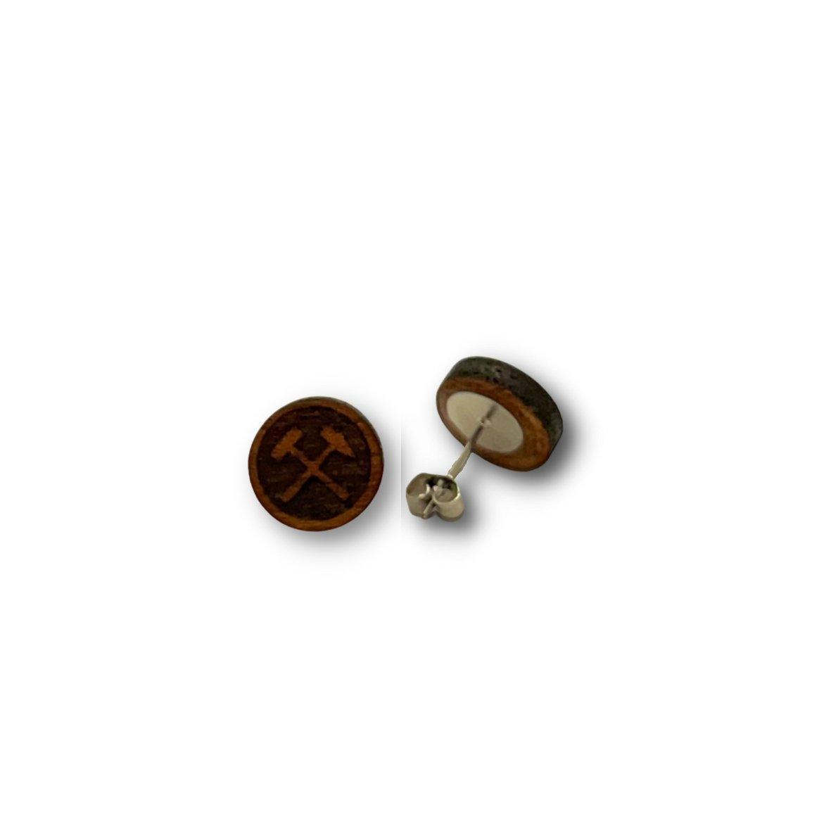 Schlägel und Eisen - Holzohrstecker - Kirsche - Mahagoni - Nuss - wood stud - Holzohrringe - Holzdeko und mehr