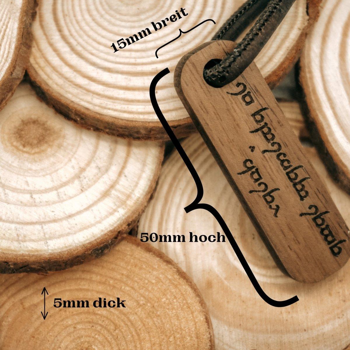 Schlüsselanhänger elbisch - Elbensprache - wood stud - Holzohrringe - Holzschmuck und mehr