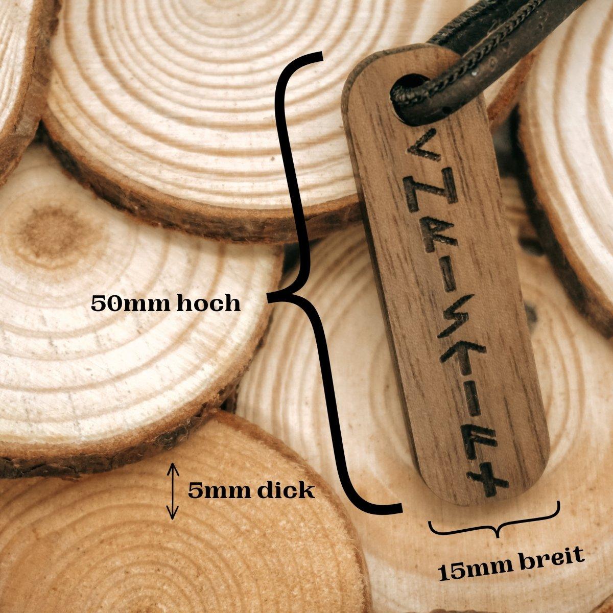 Schlüsselanhänger Runen - wood stud - Holzohrringe - Holzdeko und mehr