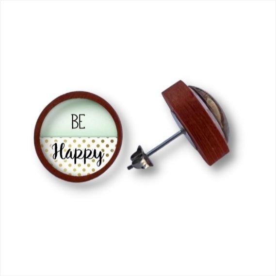 Statement - verschiedene Schriften - Holzohrstecker mit Motiv - wood stud - Holzohrringe - Holzdeko und mehr