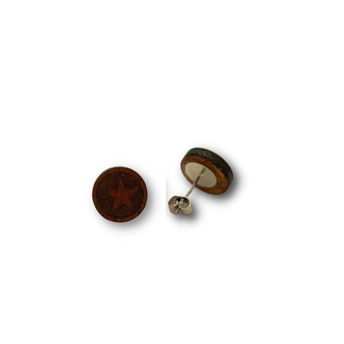 Stern - Holzohrstecker - Kirsche - Mahagoni - Nuss - wood stud - Holzohrringe - Holzdeko und mehr