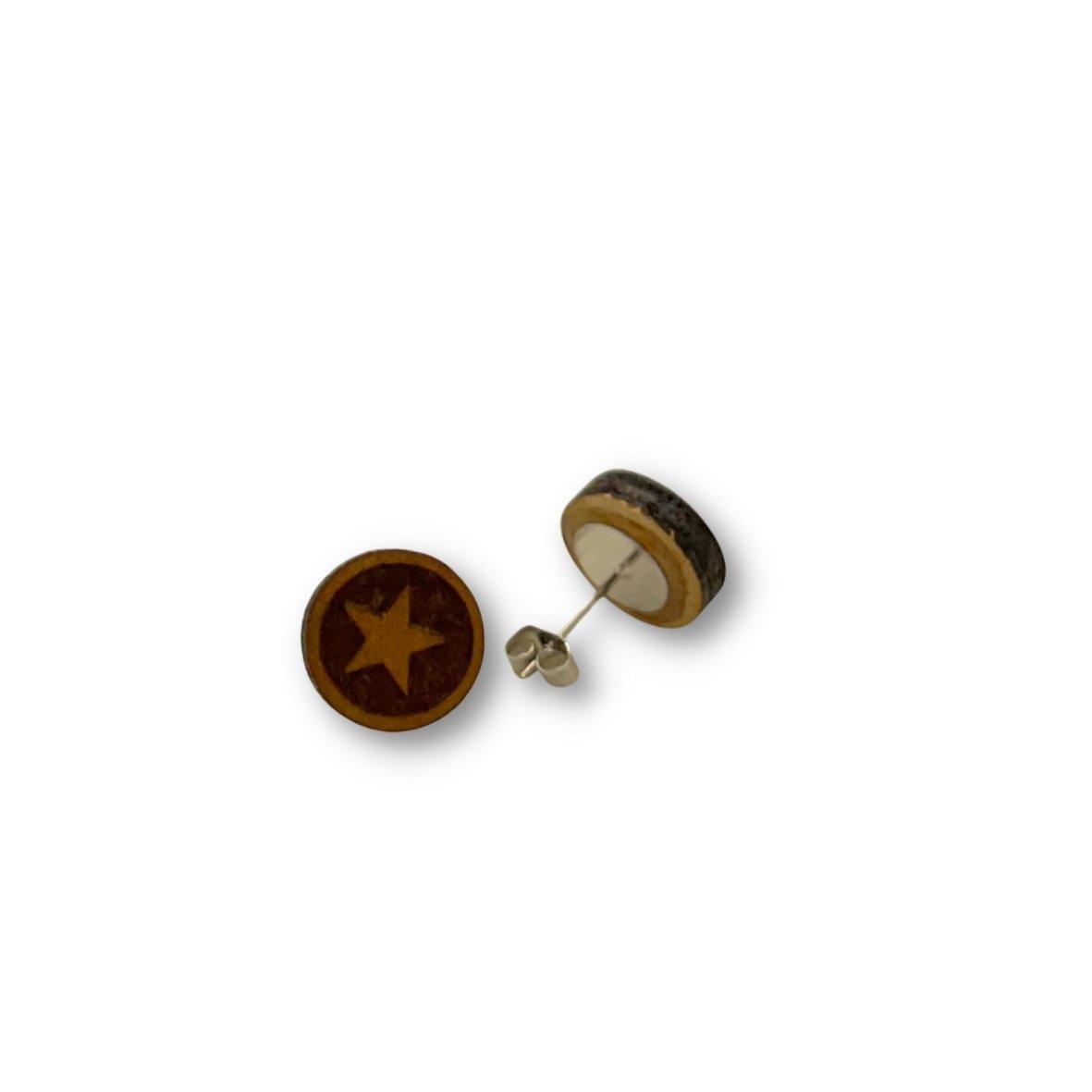 Stern - Holzohrstecker - Kirsche - Mahagoni - Nuss - wood stud - Holzohrringe - Holzdeko und mehr