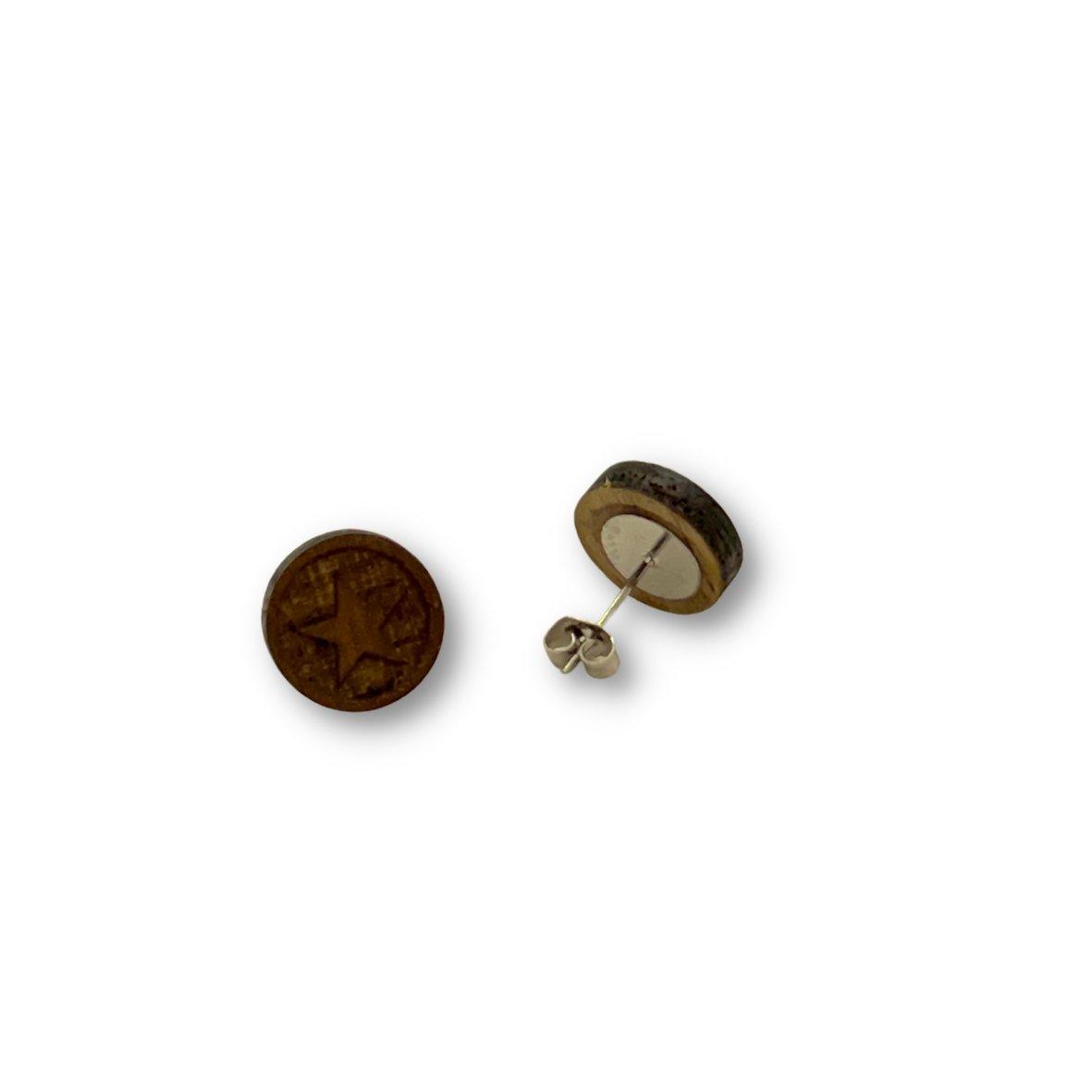 Stern - Holzohrstecker - Kirsche - Mahagoni - Nuss - wood stud - Holzohrringe - Holzdeko und mehr