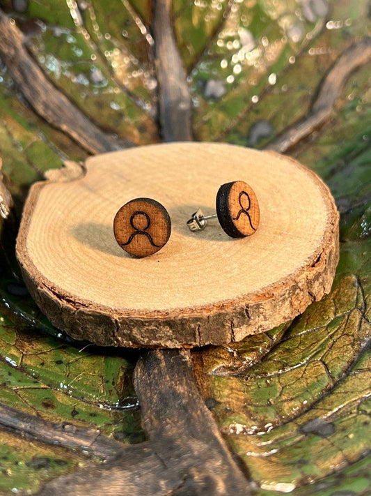Sternzeichen - Holzohrstecker - Nussholz - wood stud - Holzohrringe - Holzdeko und mehr