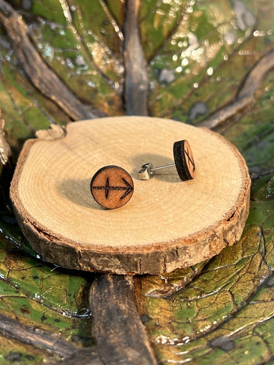 Sternzeichen - Holzohrstecker - Nussholz - wood stud - Holzohrringe - Holzdeko und mehr