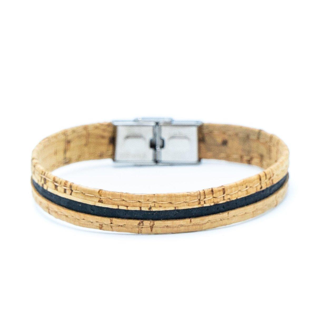 Kork Armband Stil- und Stoffmix – Ansicht der Bänder und Schmuckelemente