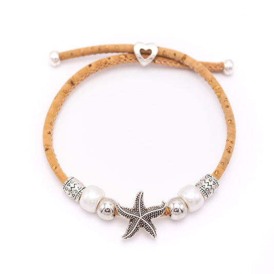 wood stud Kork Armband Symbole des inneren Friedens wood stud