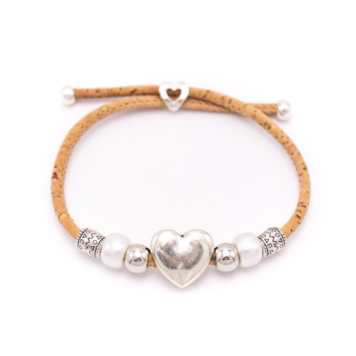Kork Armband Symbole des inneren Friedens: Herzmotiv.